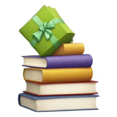 stack of books with a being bow sticker