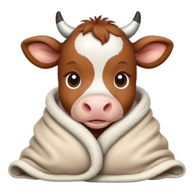 baby cow cozy in a blanket sticker