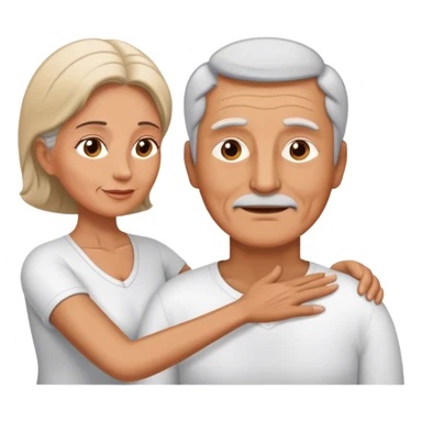 60-year-old man massaging 60-year-old woman  sticker