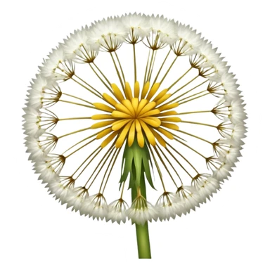 a dandelion flower with many blow-seeds on it sticker