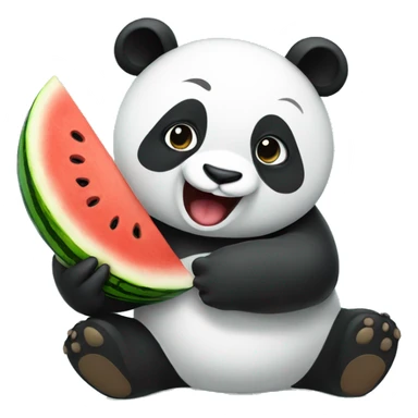 Panda eating a watermelon sticker