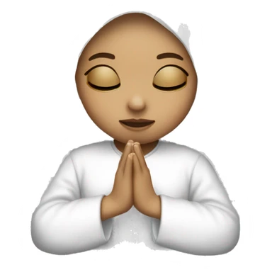 Light skin girl praying with eyes closed and lace white veil  sticker