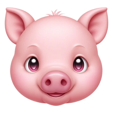 Cinematic Cute Piglet Portrait Emoji, Head tilted playfully and inquisitively, featuring a delicate rosy-pink hide with an adorably tiny snout and subtle sheen, round, sparkling beady eyes filled with boundless curiosity, Simplified yet irresistibly adorable features, highly detailed, glowing with a warm, friendly glow, high shine, affectionate and spirited, stylized with a touch of whimsical charm, bright and endearing, soft glowing outline, capturing the essence of a mischievous yet loving piglet, so playful it feels like it could nibble out of the screen and into your arms! sticker