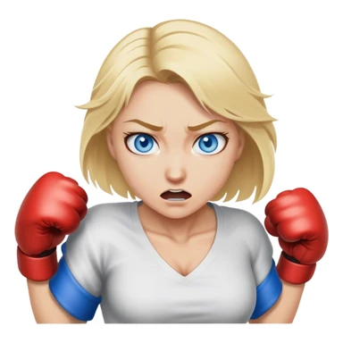 Blond woman with Blue eyes fighting in a brawl sticker