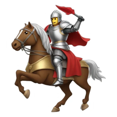 middle age knight riding a horse in  battle sticker