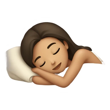 Brunette girl sleeping cozy in a bed sticker