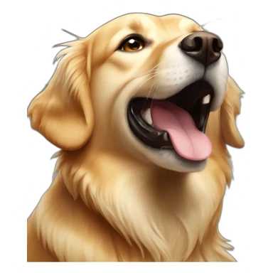 Barking golden retriever sticker
