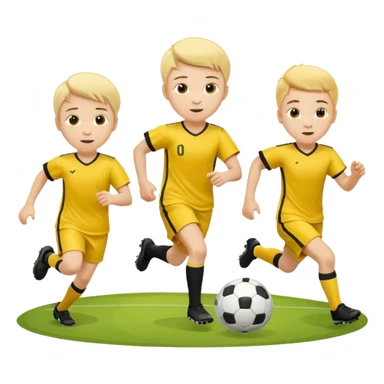 kids play soocer in yellow dress, boys sticker