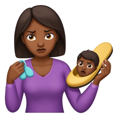 Terlik fırlatan anne sticker