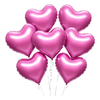 six Aesthetic pink metallic inflatable heart-shaped balloos sticker