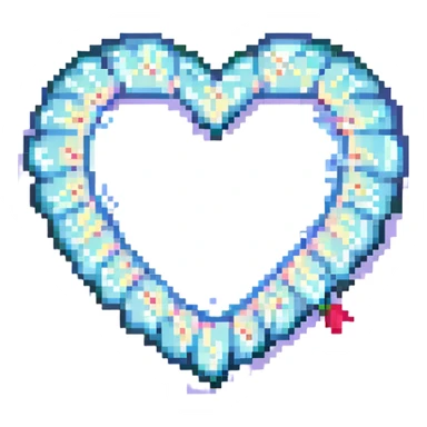 sparkling heart pixel art style no background sticker