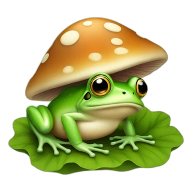 A frog under a mushroom sticker