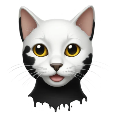 Black cat, white stain sticker