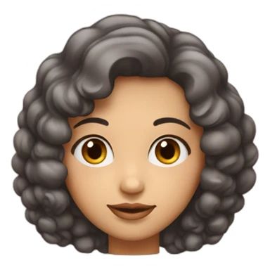 Quiero un emoji mujer media edad morena, ojos marrones,pelo rizado media melena sticker