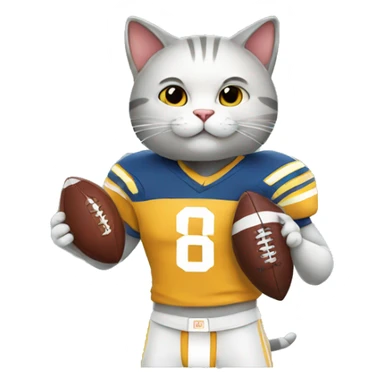 Cat with a football tshirt  sticker