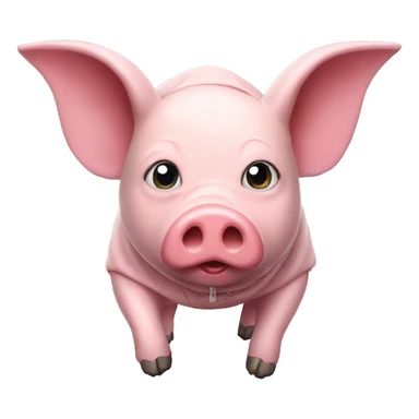 flying pig wearing a yellow hoodie sticker