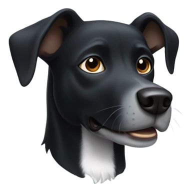 black dog with white stripe down face sticker