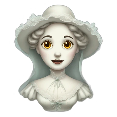victorian lady ghost sticker