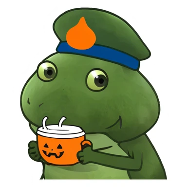 A cute pumpkin holding a cup  sticker