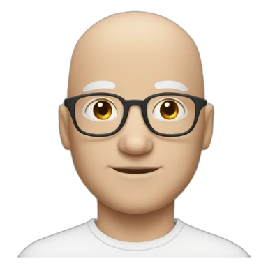 white bald man with glasses and blue eyes sticker