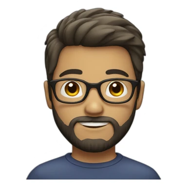 boy with beard, glasses and little hair sticker