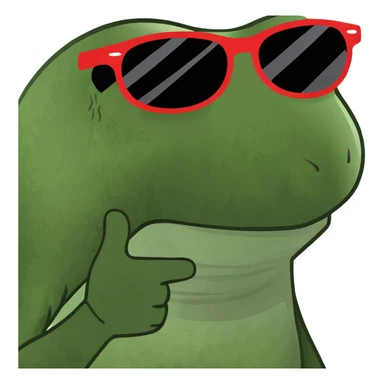a bufo frog with sunglasses, looking cool sticker