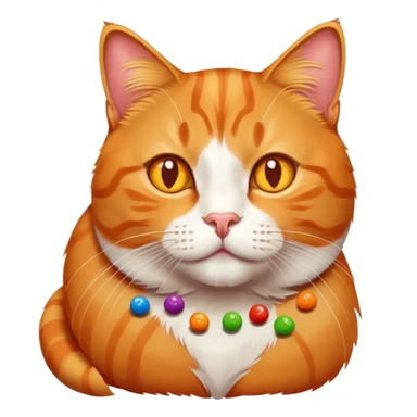 Skittles the cat with skittles all over him sticker