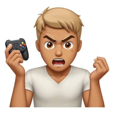 guy getting mad while playing a video game  sticker