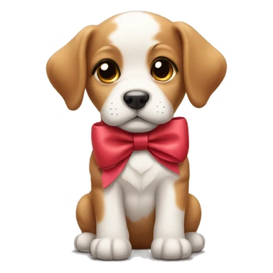 Puppy with a bow sticker
