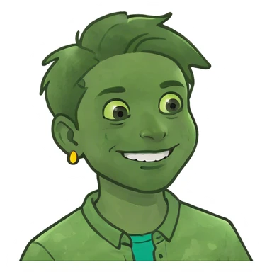 smiling boy with earrings indoors sticker