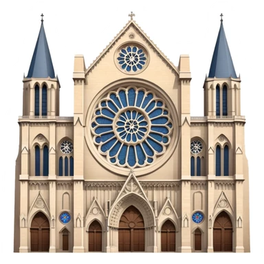 Notre Dame Cathedral in Paris with its iconic Gothic architecture, twin towers, and rose window sticker