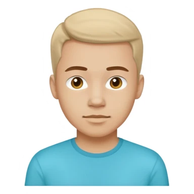 jaunas vyras su cyan marškinėliais sticker