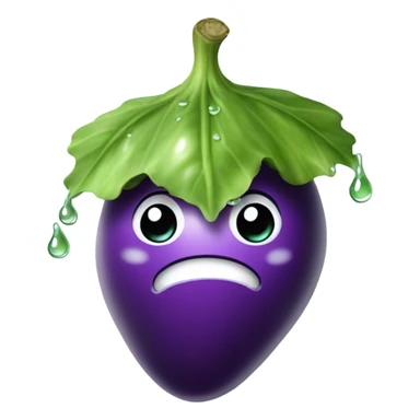 Mischievous Eggplant with water dripping from the bottom sticker