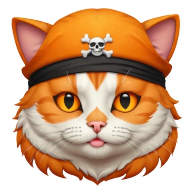 pirate cat with closed eye sticker