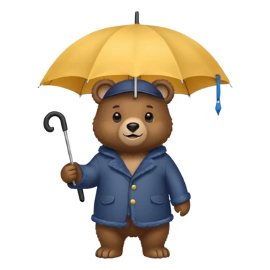 Bear with umbrella sticker