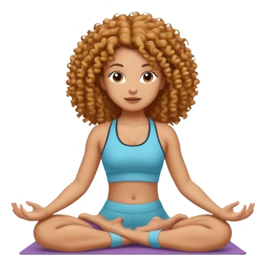 A curly girl doing yoga sticker