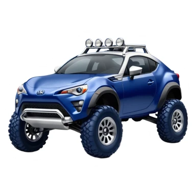 Tall roof Long wheelbase widened pearly midnight snow dark blue 2nd generation 2025 Toyota 86 off-road racer chrome nerf bars and silver satin wheels  sticker
