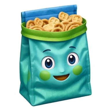 small blue/green snack bag sticker