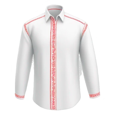 Shirt 👚 vyshyvanka, white with red embodiary sticker