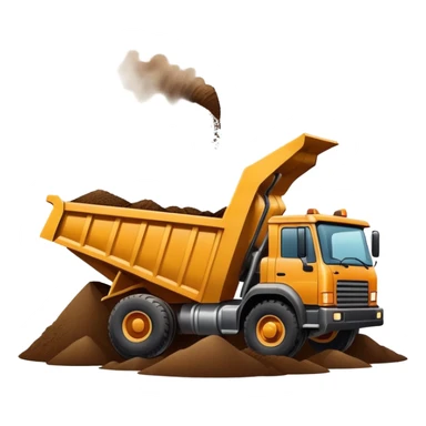 dump truck dumping dirt sticker