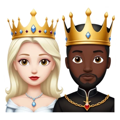 White queen and black king sticker