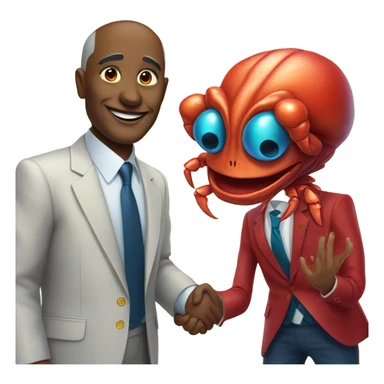indipendence day alien red human man crab president sticker