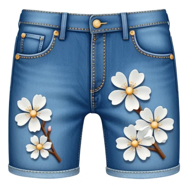 white sakura with a denim texture sticker