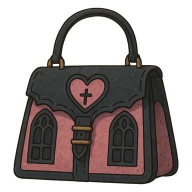 pink and black gothic purse sticker