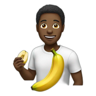 black person eating a banana sticker