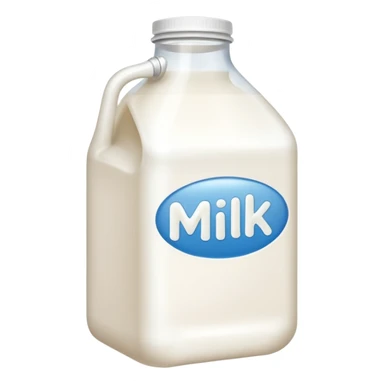 Gallon of milk that has milk written on it sticker