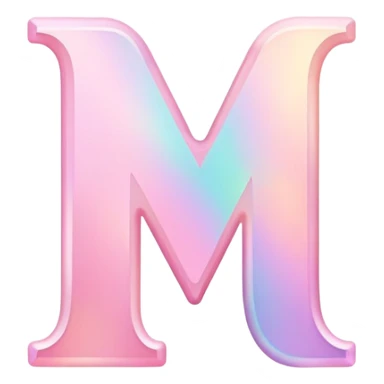 Iridescent pastel pink Font setting icon with letter sticker