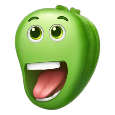 Cucumber in mouth sticker