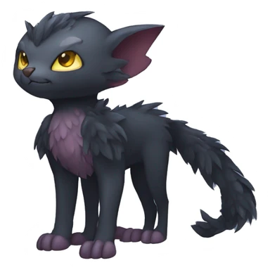 Cute cool fantasy dark-themed animal hybrid Fakemon full body sticker