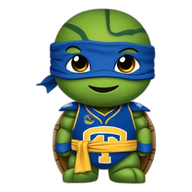 ninja turtle wearing a golden state jersey sticker